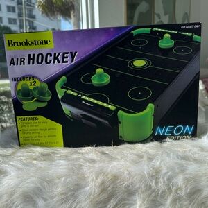 Brookstone Air Hockey Game - Black with Neon Green Accents